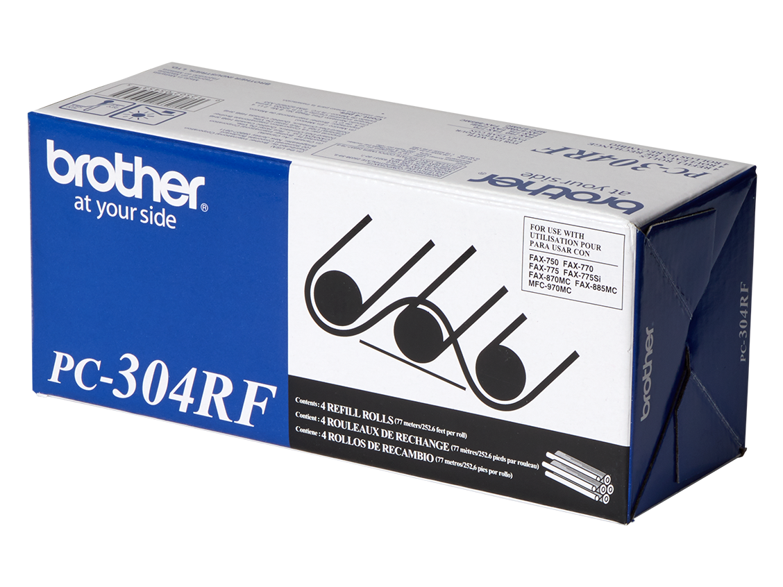 Includes 4 Rolls Original Brother PC-304RF Fax Roll Multipack PC304RF